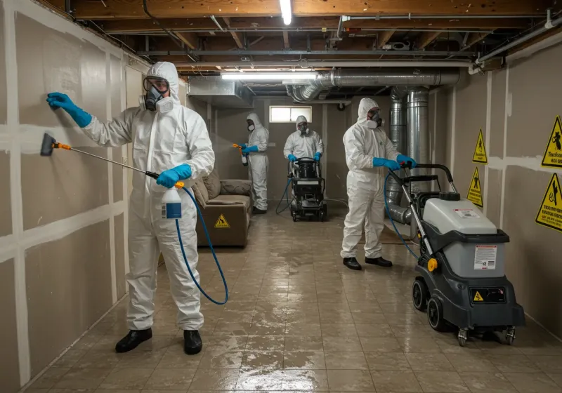 Basement Moisture Removal and Structural Drying process in East Pasadena, CA